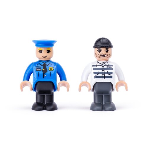 Woody Mașină de poliție cu păpuși pentru caleaferată, albastră