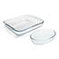 Pyrex üveg sütőedény készlet 2 db, 3,7 l + 2,2 l