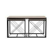 Set de măsuțe de cafea Defne Black andTravertine, 3 buc.