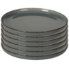 EH Porcelánový dezertný tanier Dark Grey 19 cm, 6 ks
