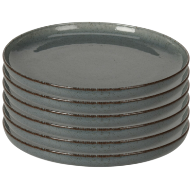 EH Porcelánový dezertný tanier Dark Grey 19 cm, 6 ks