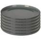 EH Porcelánový dezertný tanier Dark Grey 19 cm, 6 ks