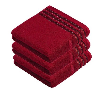 Vossen ručník Cult De Luxe červená, 50 x 100 cm, sada 3 ks
