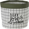 Tekstilni ovitek za cvetlični lonček Let LoveGrow, 20 x 18 cm, temno zelena