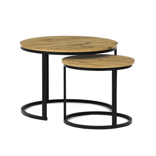 Couchtisch-Set, Wild Eiche, 2 Stück