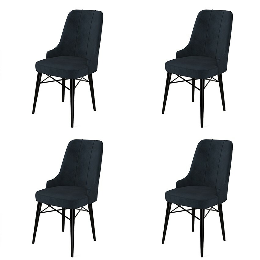 Súprava jedálenských stoličiek Pare Anthracite and Black, 4 ks