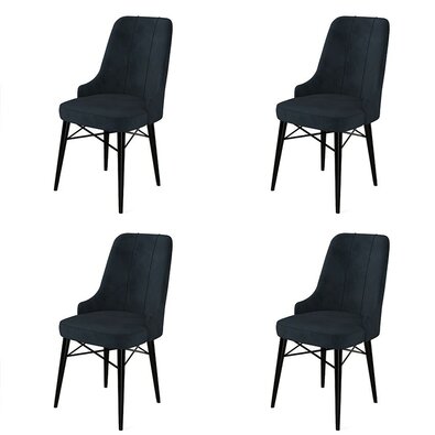 Esszimmerstuhl-Set Pare Anthracite and Black, 4 Stück