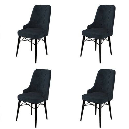 Set de scaune de sufragerie Pare Anthracite andBlack, 4 buc.