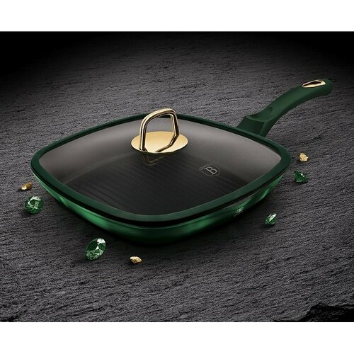 Berlinger Haus Сковорода для грилю з кришкою зтитановою поверхнею Emerald Collection, 28 см
