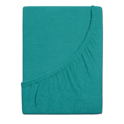 Cearșaf de pat 4Home de frotir Ideal verde turcoaz , 100 x 200 cm