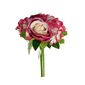 Buchet artificial Trandafiri cu hortensie roz, 26 cm