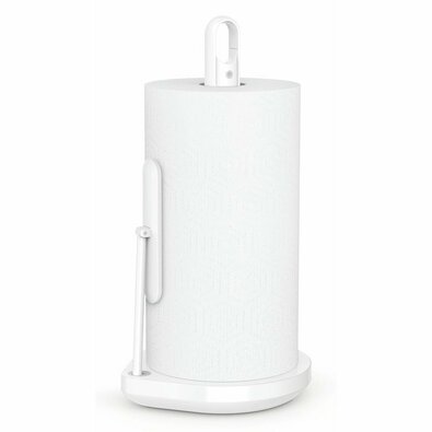 Simplehuman Papierhandtuchhalter + Sprühflasche für Reinigungsmittel, weißer Stahl