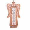 Keramikthermometer „Engel Suzane“, braun, Höhe 18 cm