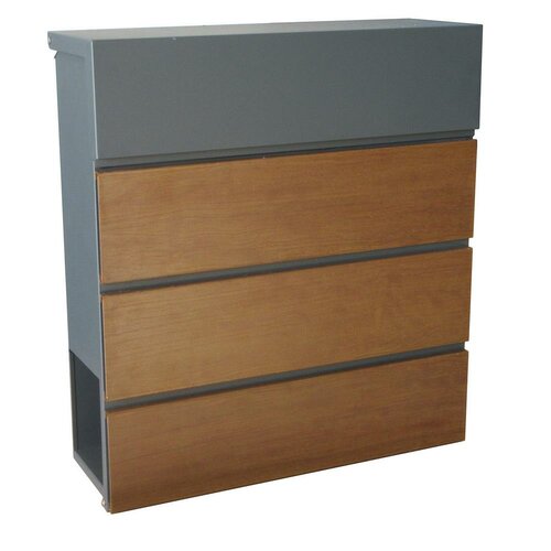 Skrzynka pocztowa 370 x 410 x 130 mm, dekor drewno