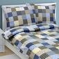 Lenjerie de pat din flanelă Bellatex Patchwork albastru, 140 x 200 cm, 70 x 90 cm