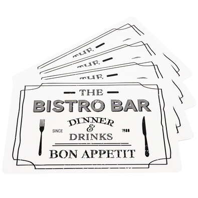 Bistro bar/Cookers kétoldalas alátét, 42 x 29 cm, 4 db-os szett