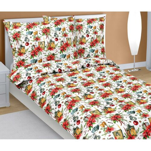 Bellatex Vánoční bavlněné povlečení Hvězda, 140 x 200 cm, 70 x 90 cm