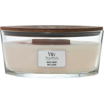 Woodwick Vonná svíčka loď White Honey, 453 g