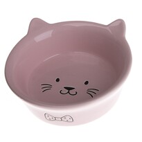 Керамічна миска кругла Кішка, рожева