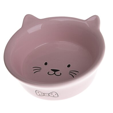 Castron ceramic Cat, rotund, roz
