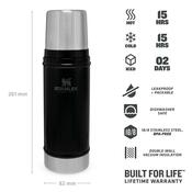 Stanley Thermosflasche Legendary Classic 470 ml, schwarz matt