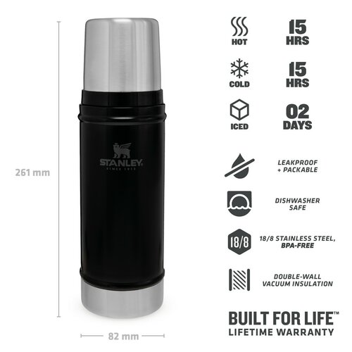 Stanley Thermos Legendary Classic 470 ml negru 470ml negru mat