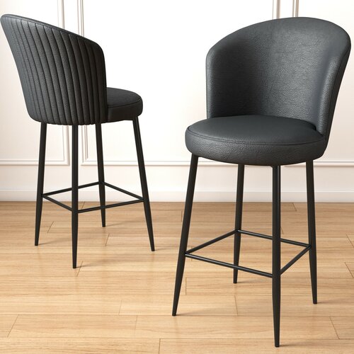 Set de scaune de bar Uras Anthracite, 2 buc.