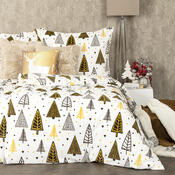 4Home Weihnachtliche Bettwäsche Mikroflanell  Nordic Tree, 140 x 220 cm, 70 x 90 cm
