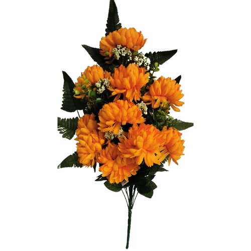 Buchet artificial Crizanteme, portocaliu,înălțime 60 cm