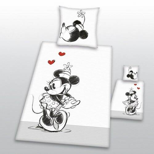 Detské bavlnené obliečky Minnie Mouse, 140 x 200 cm, 70 x 90 cm