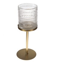 Oro üveg gyertyatartó, 9,5 x 25 cm