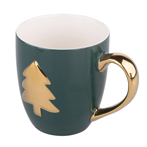 Altom Vianočný hrnček Zlatý strom, 350 ml, zelená