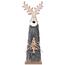 Vianočný drevený Sob Ervín sivá, 40 cm