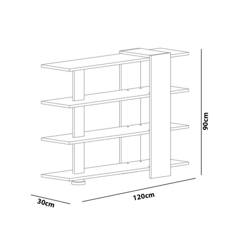 Bibliotecă Nur White and Walnut
