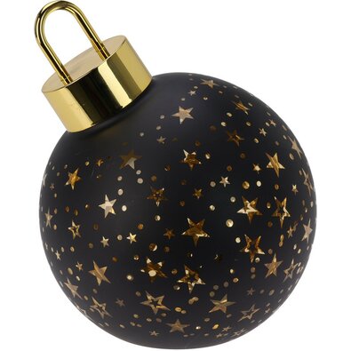 Božični LED okrasek Xmas ball črne barve, premer15 cm