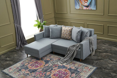Narożna rozkładana sofa Aydam Left Blue