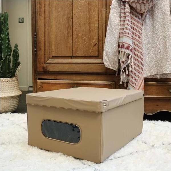 Compactor Skládací úložná krabice s víkem SMART, taupe, S - thumb (4)