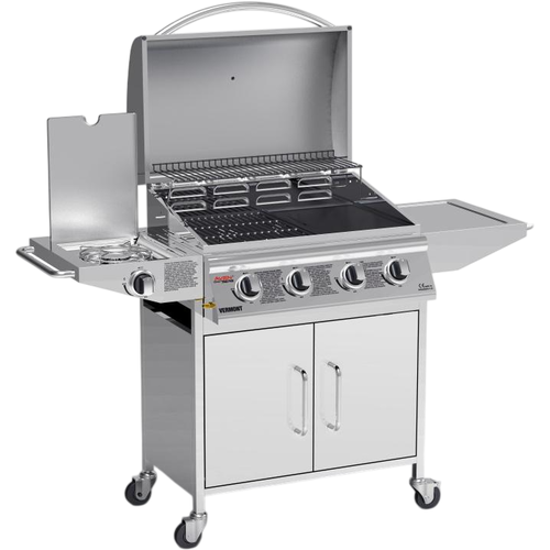 Avenberg Plynový nerezový BBQ gril s bočním hořákem Vermont 136 x 53 x 105,5 cm
