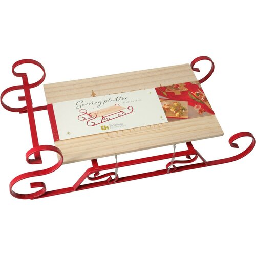 Božični servirni pladenj iz borovega lesa Sani, 46 × 22 × 14 cm