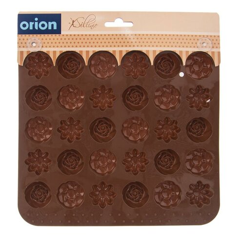 Orion Silikonová forma na čokoládu KYTIČKY, hnědá