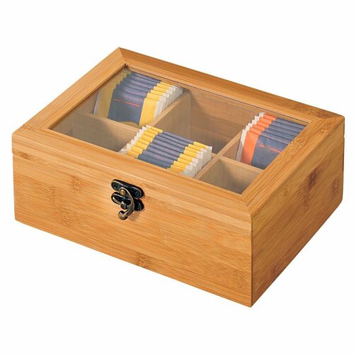 Kesper 58902 Organizator za čaj bambus, 6predalov, 21,5 x 15 x 8,5 cm