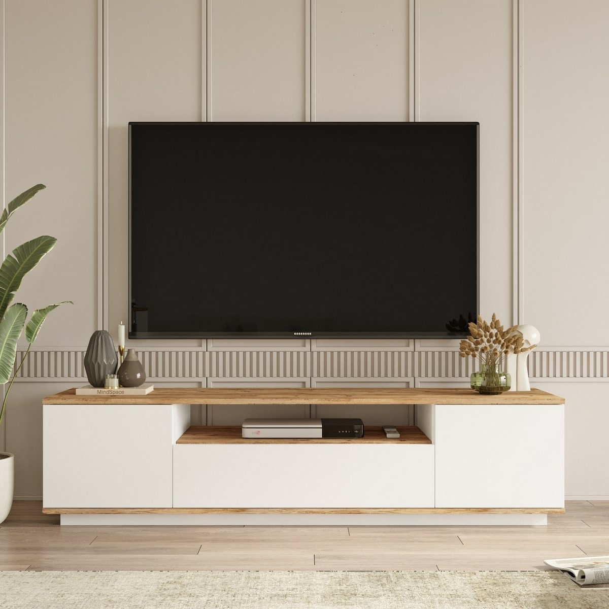 Televízny stolík Fran Atlantic Pine and White