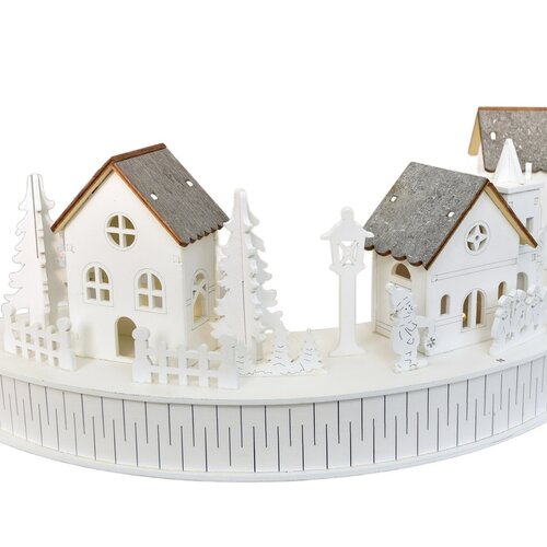 Lesnata LED-dekorativni element Vesnička skostelíkom, 40 x 14 x 20 cm, polkrog