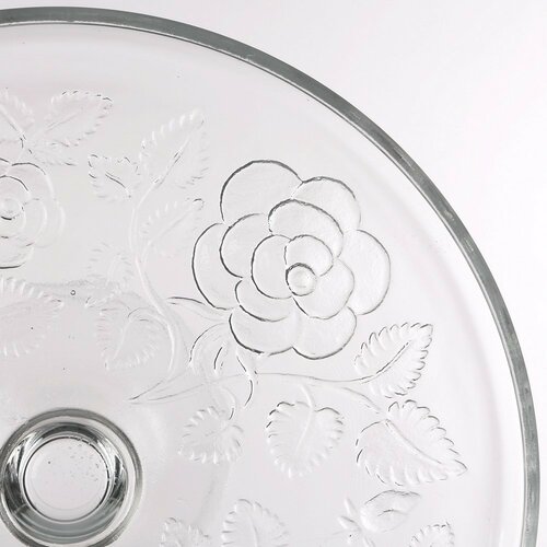 Скляна таця для торта Троянда, 30 см