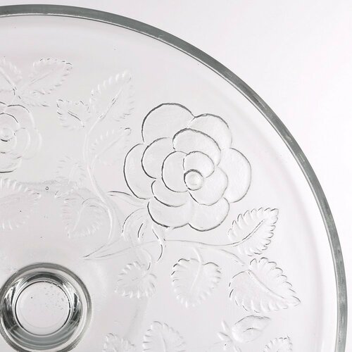 Serviertablett aus Glas für Torte Rose, 30 cm
