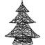 Vianočný LED stromček Blackwire čierna, 33 x 40 cm