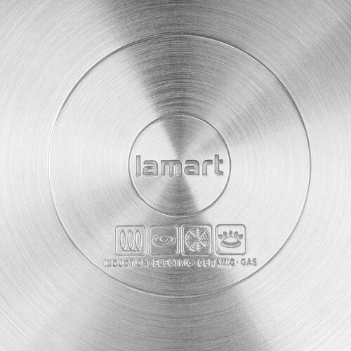 Oală din oțel inoxidabil cu capac Lamart LTSS2413 Prestige, 24 x 13,5 cm