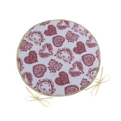 Bellatex  rundes glattes Sitzkissen DITA Spitzen -Herz, 40 cm