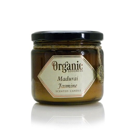 Organska sveča Madurai Jasmine 200 g v jantarovemsteklu