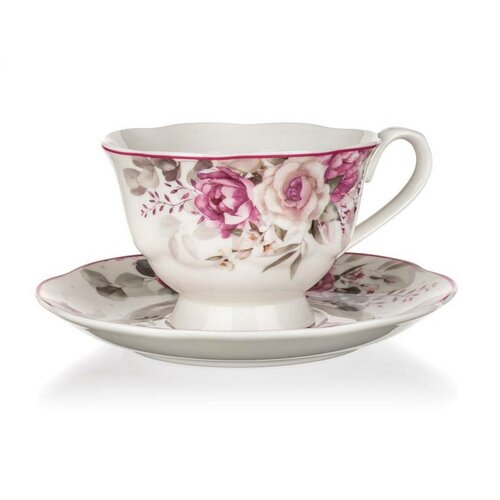 Banquet Керамічна чашка з блюдцем Rose 220 мл